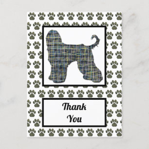 Animal Paw Dog Silhouette Thank You Postcard