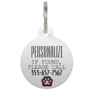 Animal Paw    Personalise Pet ID Tag