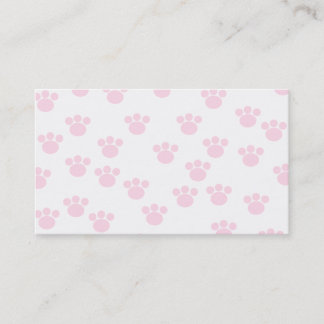 Animal Paw Print. Light Pink and White Pattern. Business Card