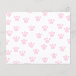 Animal Paw Print. Light Pink and White Pattern. Flyer