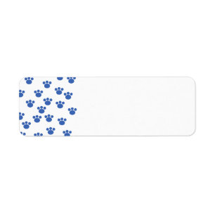 Animal Paw Print Pattern. Blue and White.