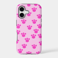 Animal Paw Prints. Light Pink and Bright Pink.
