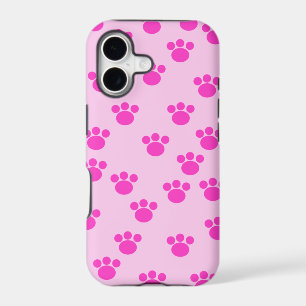 Animal Paw Prints. Light Pink and Bright Pink.