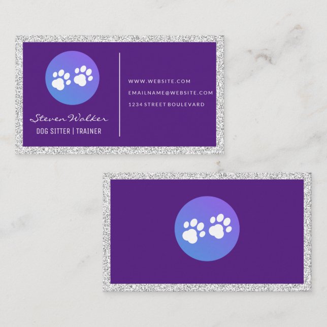 Animal Paw Prints Logo  Business Card (Front/Back)