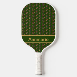 Animal Paw Silhouette Thanksgiving Green Custom Pickleball Paddle