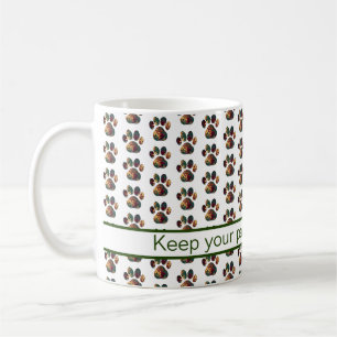 Animal Paw Silhouette Thanksgiving White Coffee Mug