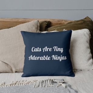 Animal Pet Lovers Funny Cat Mum DIY Quote On Blue Cushion