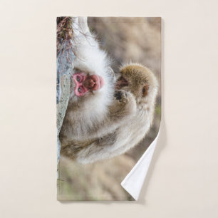 Animal Photography, Macaque Monkey Hand Towel