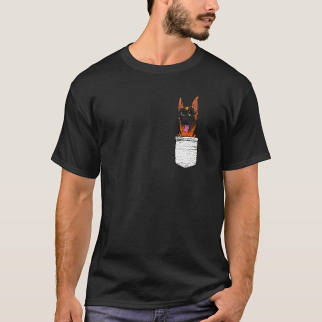 Animal Pocket German Shepherd T-Shirt (Front)