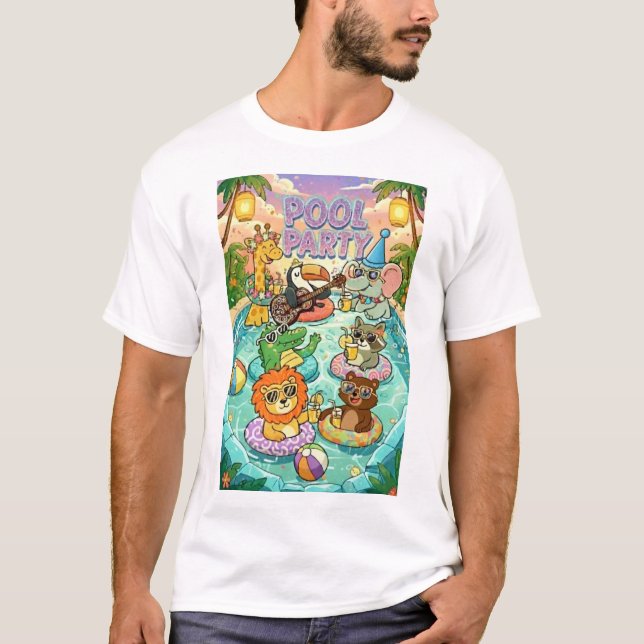 Animal Pool Party T-Shirt (Front)