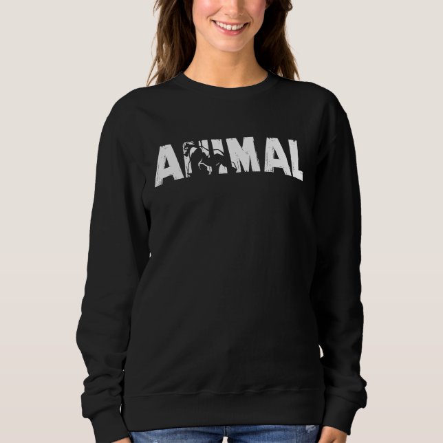 Animal Powerlifting Gym Bodybuilding Weight Liftin Sweatshirt (Front)