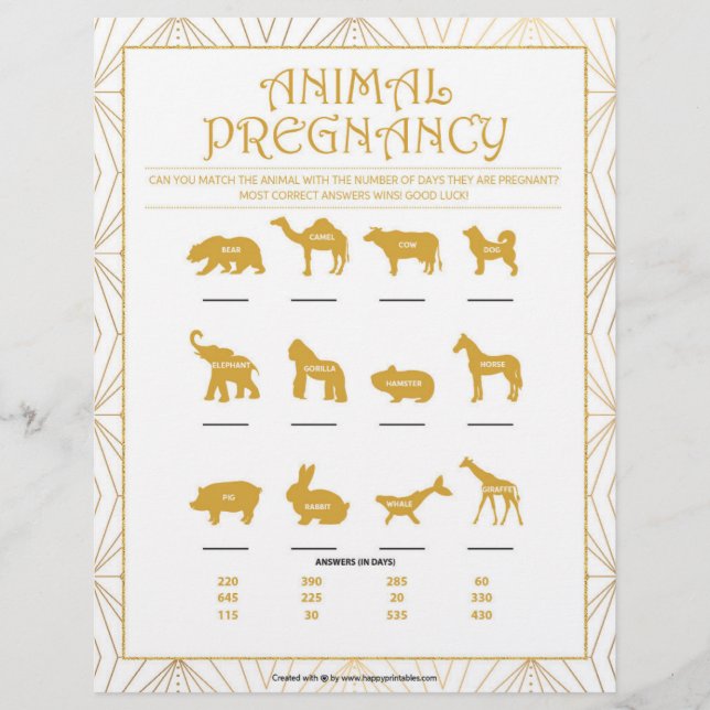 Animal Pregnancy [Golden Lines] Custom Letterhead (Front)