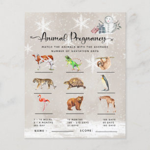 Animal Pregnancy Winter Baby Shower Game