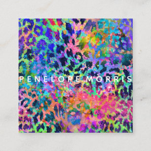 Animal Print Abstract Beauty Stylist Square Business Card