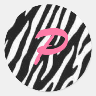 Animal print alphabet sticker