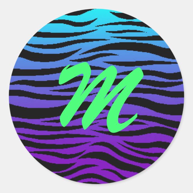 Animal print alphabet sticker (Front)