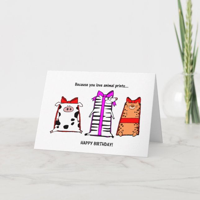 ANIMAL PRINT BIRTHDAY CARD (Front)