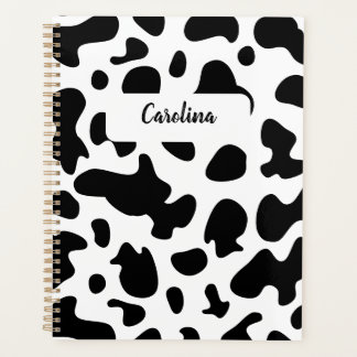 animal print black and white pattern planner