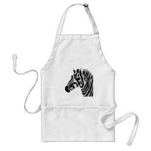 Animal Print Black and White Zebra Standard Apron