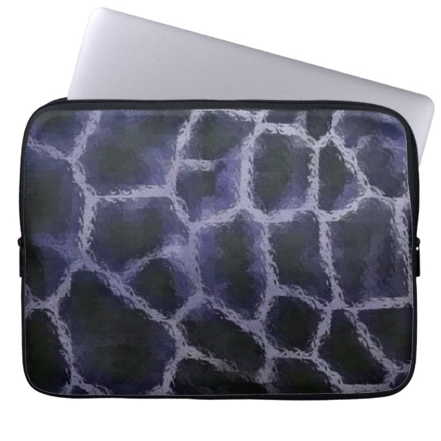 Animal Print Blue Laptop Sleeve (Front)