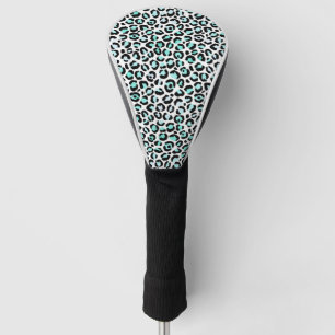 Animal Print Blue Spots Turquoise Pink Faux Black Golf Head Cover