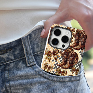 Animal print boots and bows, cheetah iphone case