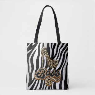Animal Print Boss Mum Fashion Tote Bag