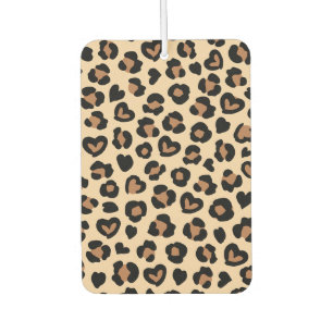 Animal Print, Brown Leopard, Cheetah Spots, Hearts Car Air Freshener