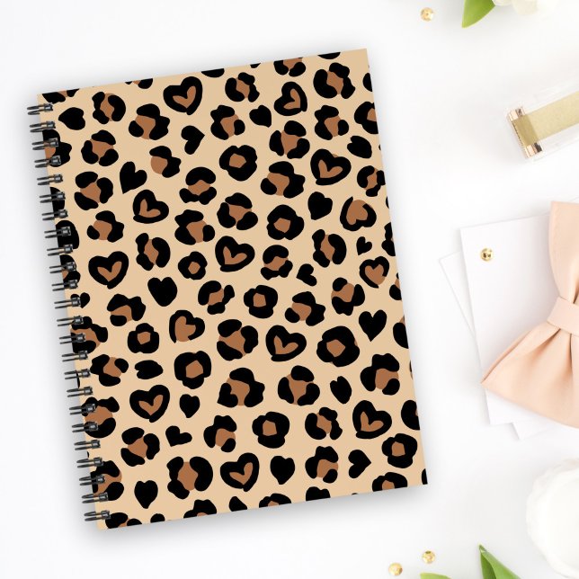 Animal Print, Brown Leopard, Cheetah Spots, Hearts Notebook (Creator Uploaded)