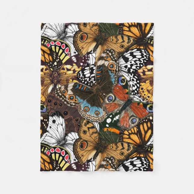 Animal print. Butterfly wings. Fleece Blanket (Front)