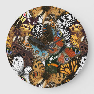 Animal print. Butterfly wings. Large Clock