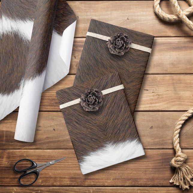 Animal Print Cattle Brown  Wrapping Paper (Creator Uploaded)