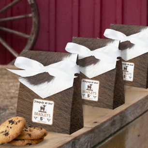 Animal Print Cattle Stampede Brown Birthday Favour Box