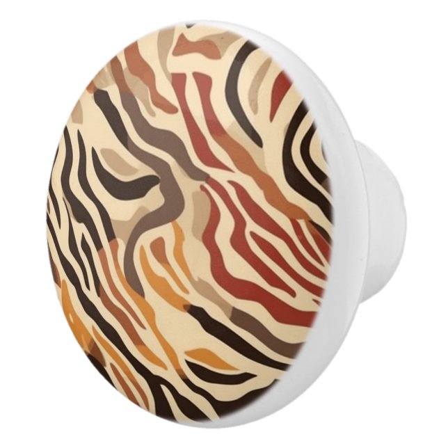 Animal Print Ceramic Cabinet Knob (Right)