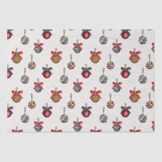 Animal Print Christmas Ornaments Pattern Design Wr Tissue Paper