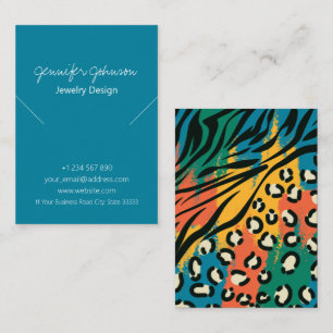 Animal Print Colourful Necklace Display Card