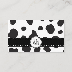Animal Print (Cow Print), Cow Spots - White Black Business Card
