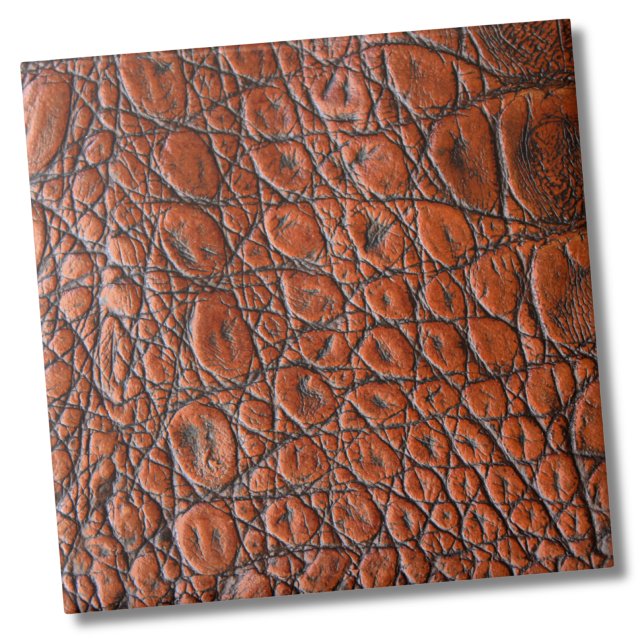 Animal Print Faux Alligator Tile (Trendy Brown Animal Print Faux Texture Alligator Ceramic Tile)