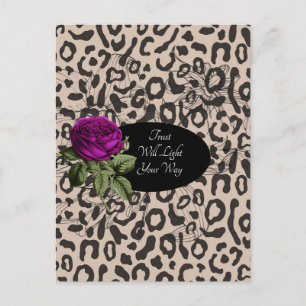 Animal Print Floral Postcard Designer