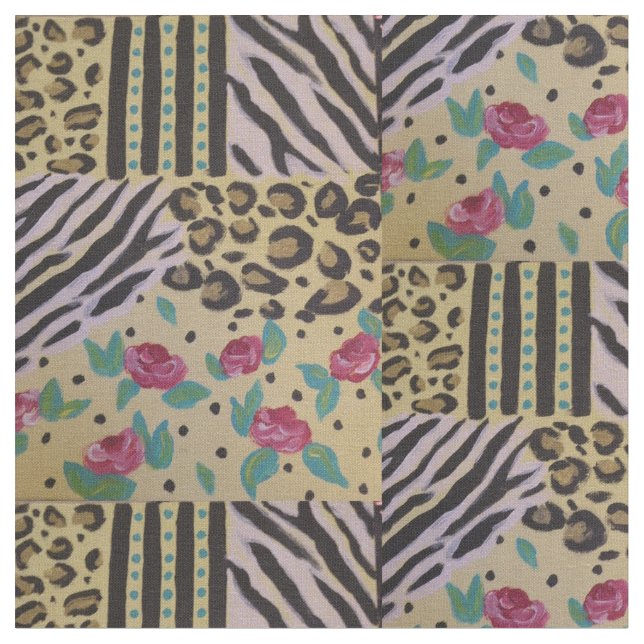 Animal Print Geometric Fabric (Close Up)