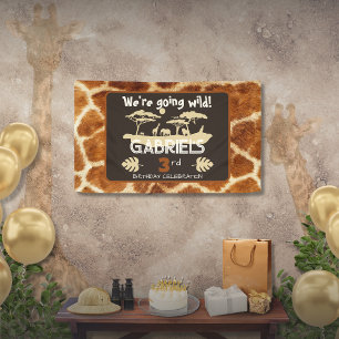 Animal Print Giraffe Birthday Banner