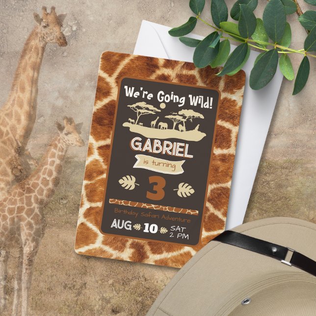 Animal Print Giraffe Birthday Invitation (Creator Uploaded)