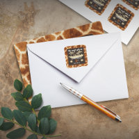 Animal Print Giraffe Birthday Sticker