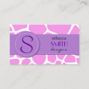Animal Print (Giraffe Pattern) - Pink White Business Card