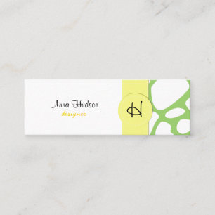 Animal Print (Giraffe Pattern) - White Green Mini Business Card