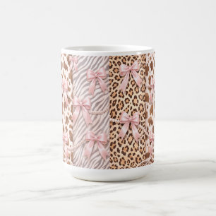 Animal Print Glam Pearls & Bows Coffee Mug