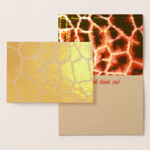 Animal Print Gold and Brown Foil Card