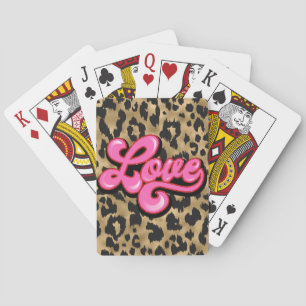 Animal Print Gold Love Playing Cards