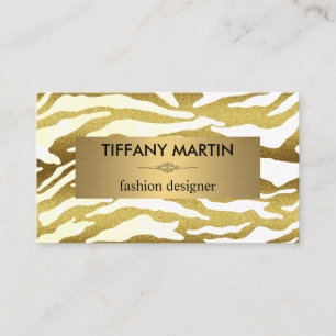 Animal Print Golden Business Card