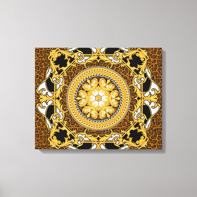 Animal Print Golden Scrolls Silk (Front)